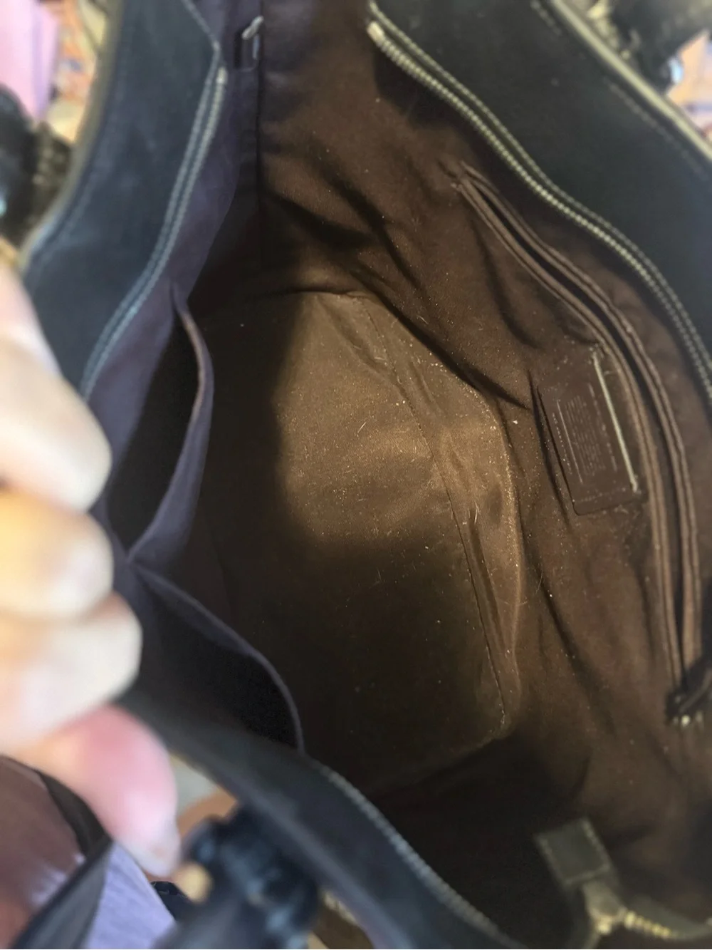 Coach Black Pebbled Leather Shoulder Tote with Silver Hardware